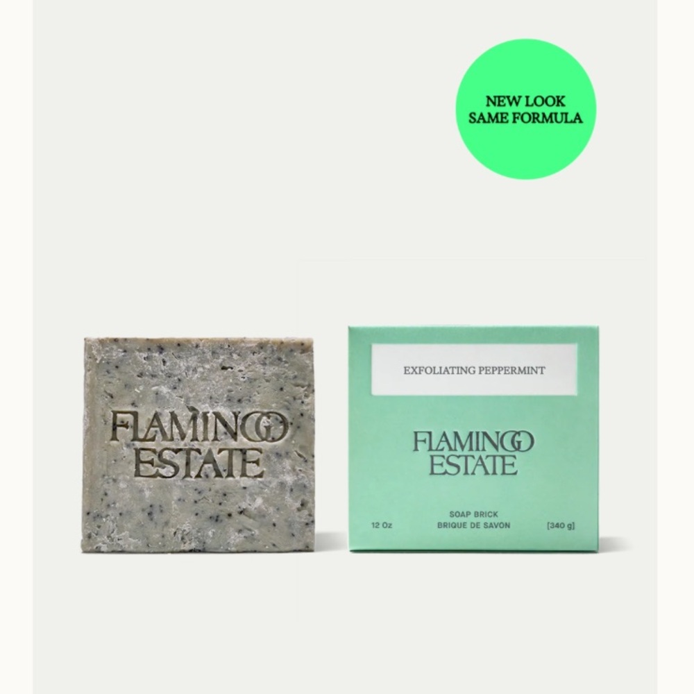 NWOT Flamingo Estate Exfoliating Peppermint Soap Brick